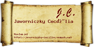 Javorniczky Cecília névjegykártya